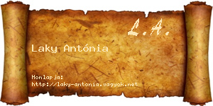 Laky Antónia névjegykártya